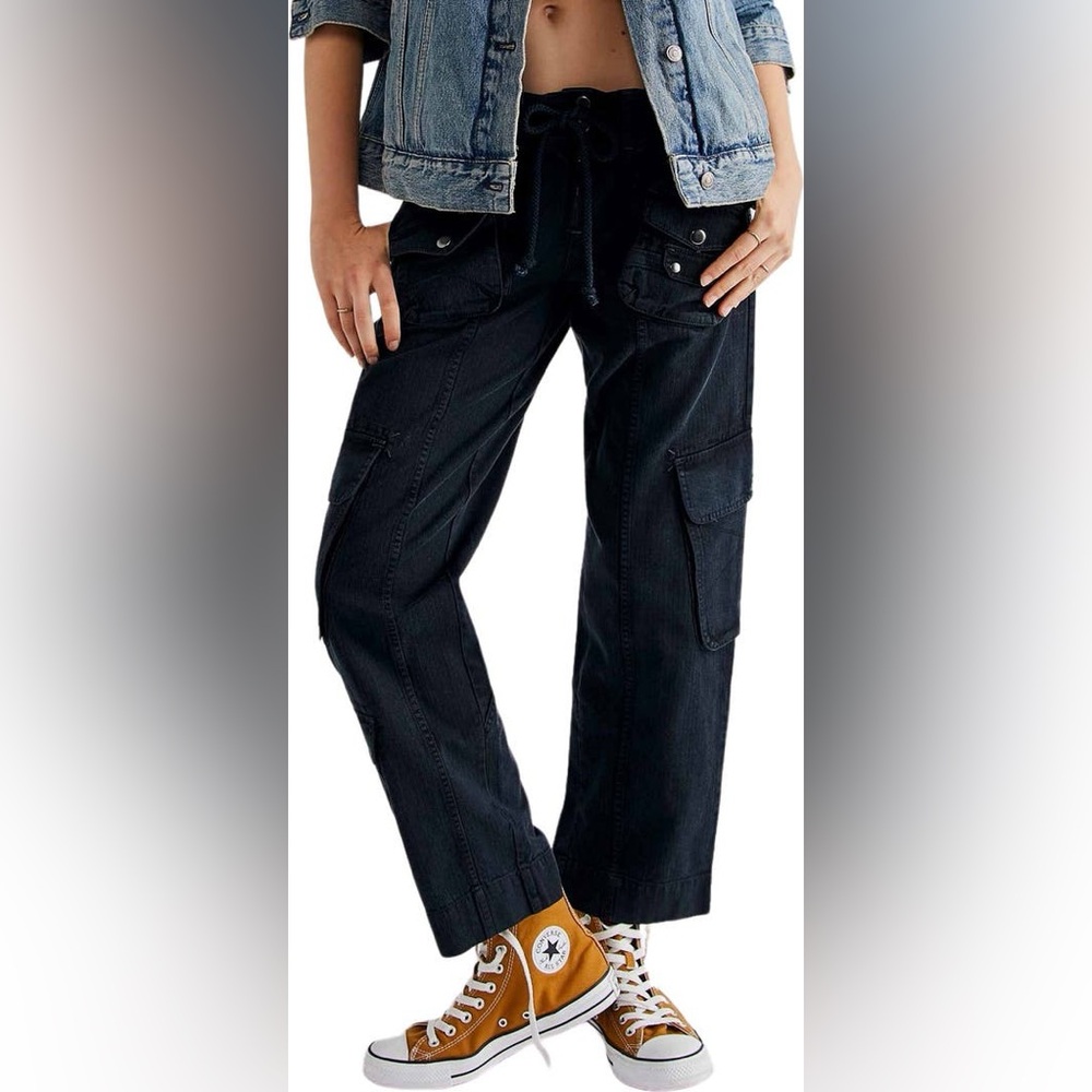 Free People Tahiti Herringbone Cargo Pants Size Small